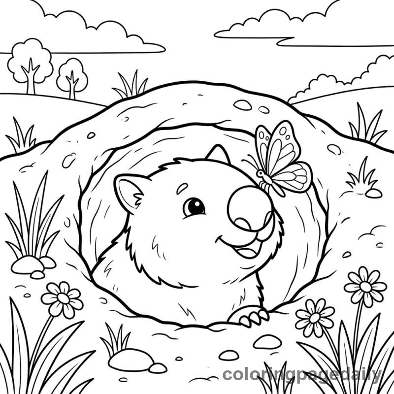 Wombat's Little Visitor - Colored reference example
