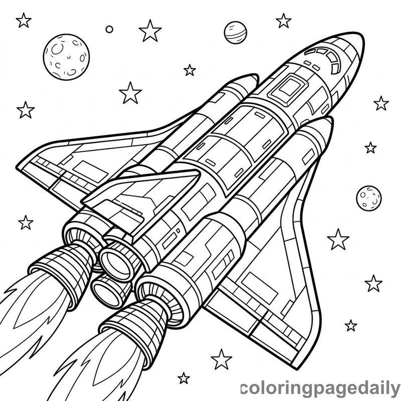 Futuristic Heavy Cargo Rocket - Colored reference example