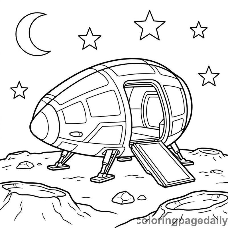 Futuristic Lunar Transport Pod - Colored reference example