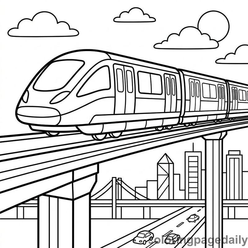Futuristic Maglev Passenger Train - Colored reference example