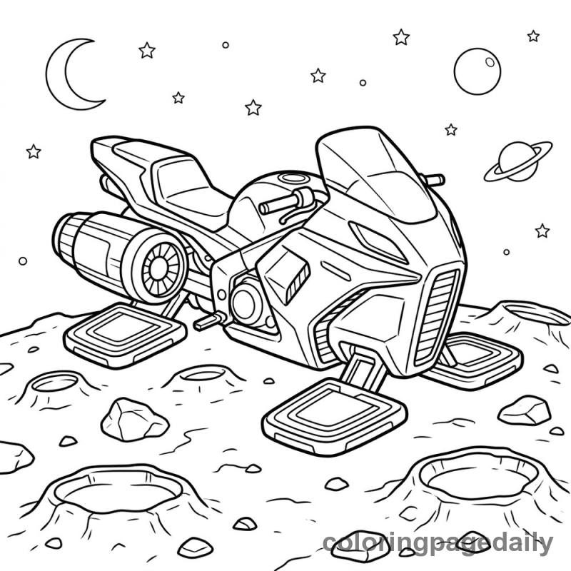 Futuristic Space Hover Bike - Colored reference example