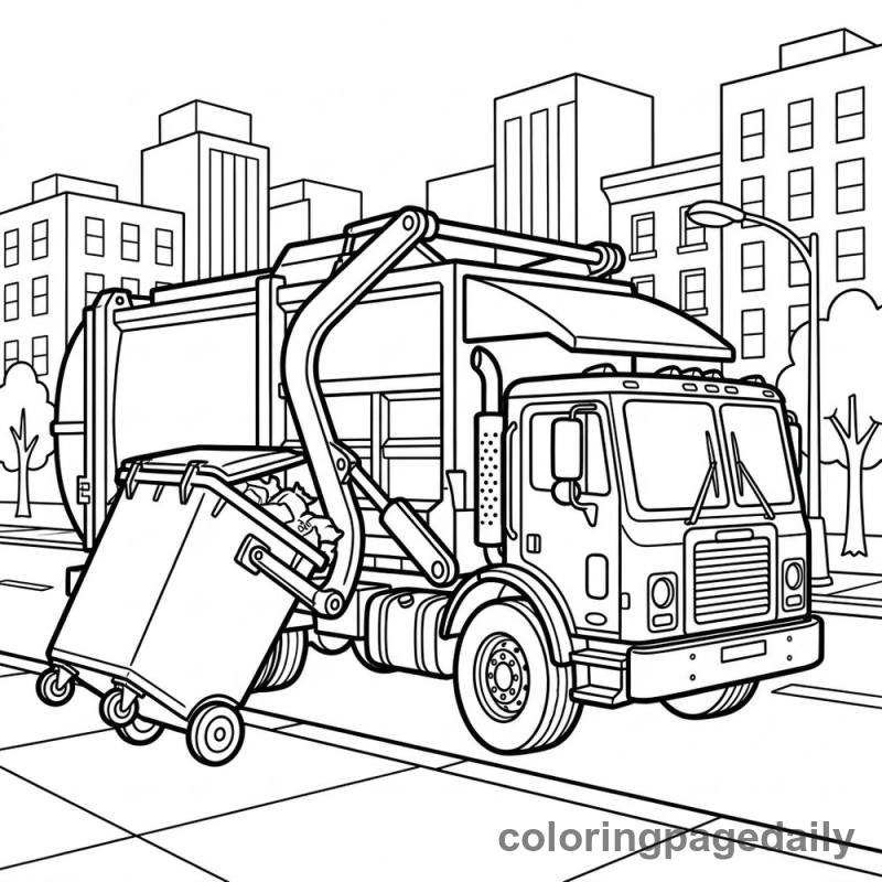 Garbage Truck Loading - Colored reference example