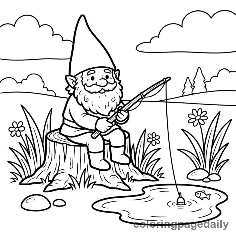 Gnome's Puddle Fishing - Colored reference example