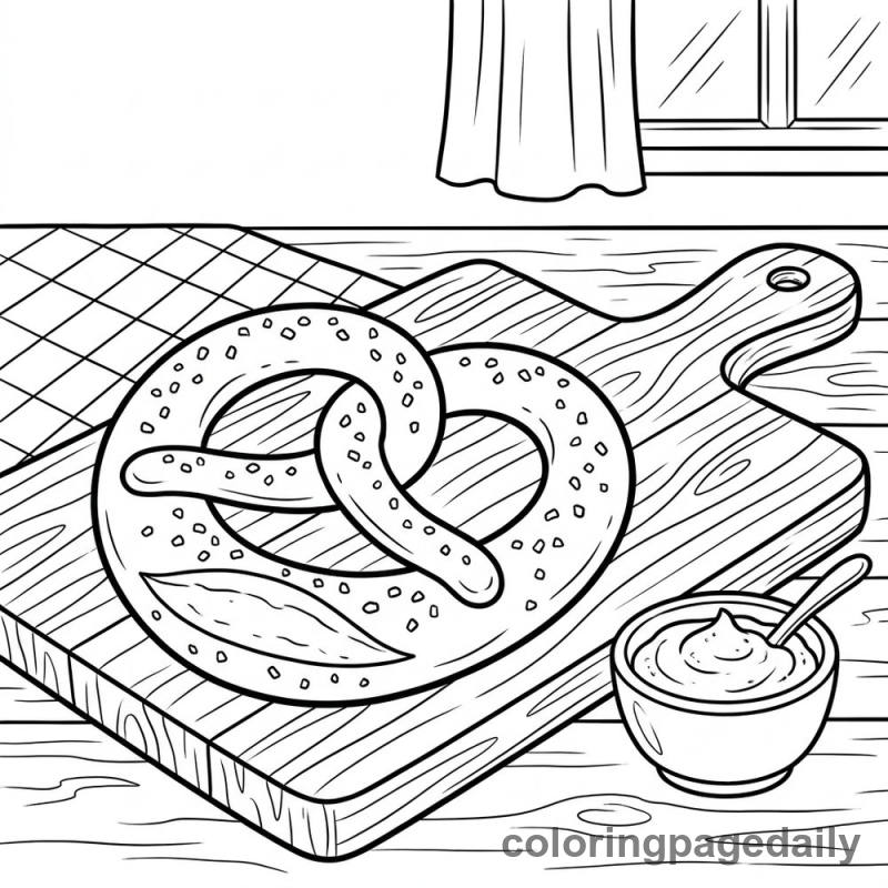German Soft Pretzel - Colored reference example