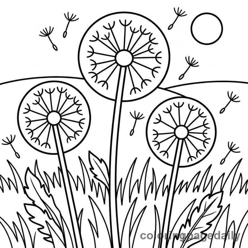 Giant Dandelion Wishes - Colored reference example