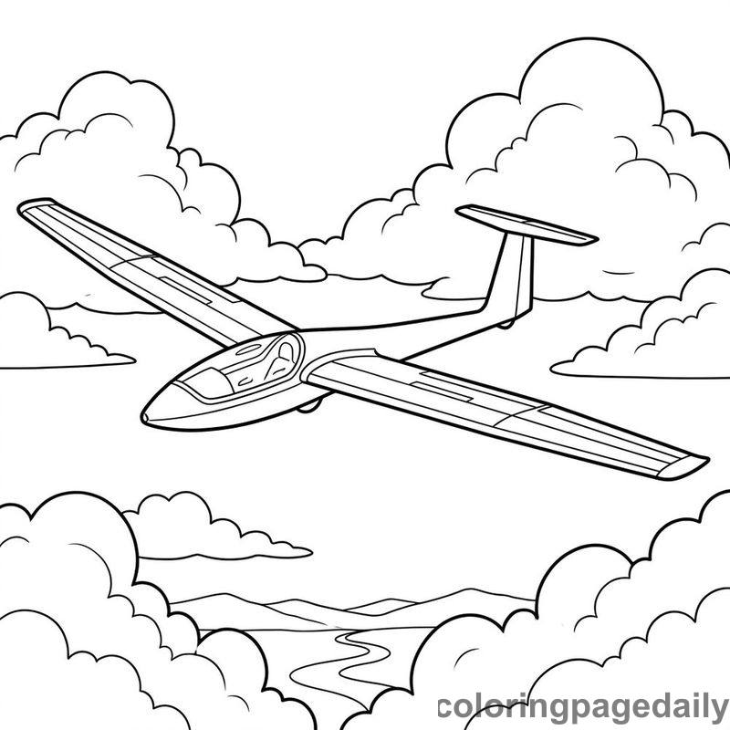 Glider Plane Soaring - Colored reference example