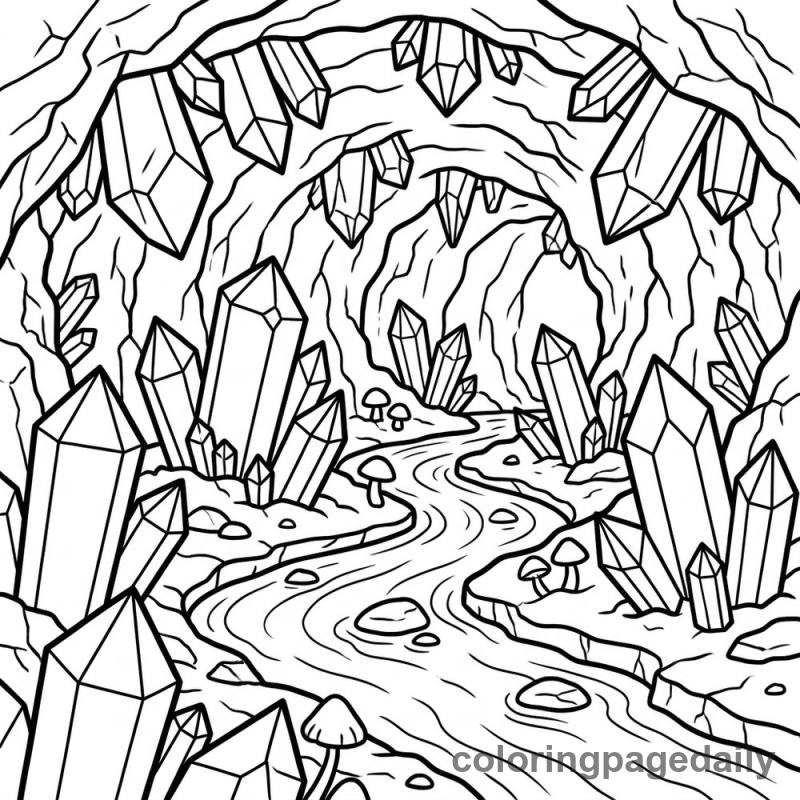 The Glowing Crystal Cave - Colored reference example