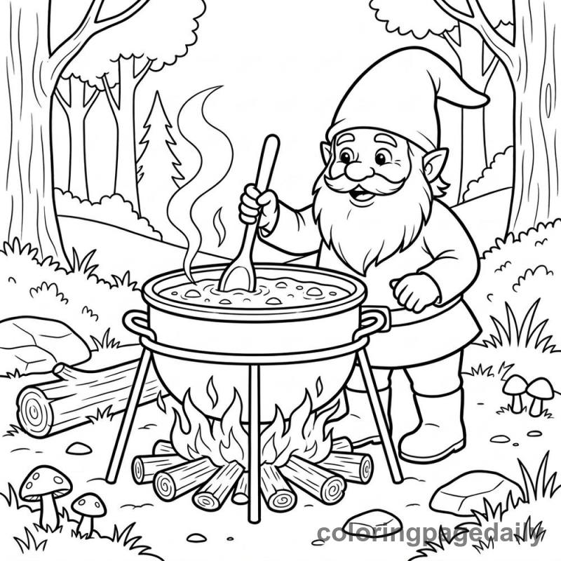 Gnome Cooking Soup - Colored reference example