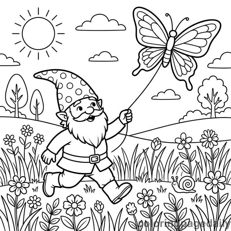 Gnome Flying Kite - Colored reference example