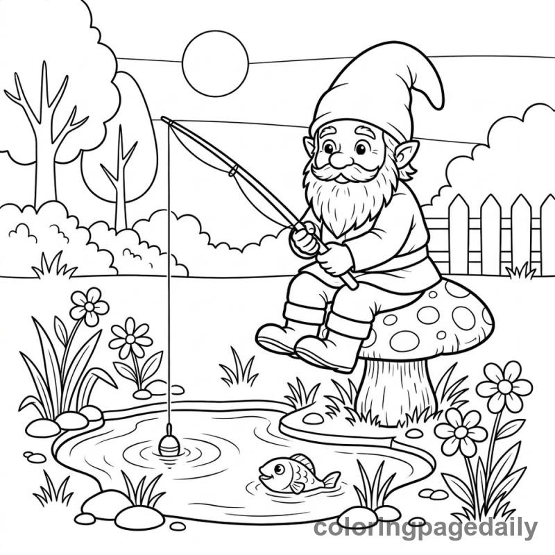 Gnome's Puddle Fishing - Colored reference example
