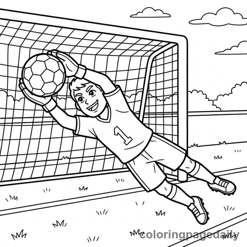 Goalkeeper Making Save - Colored reference example