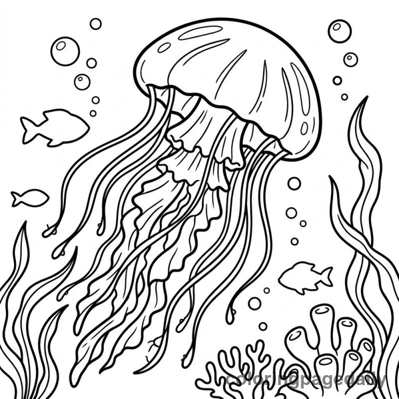 Graceful Floating Jellyfish - Colored reference example