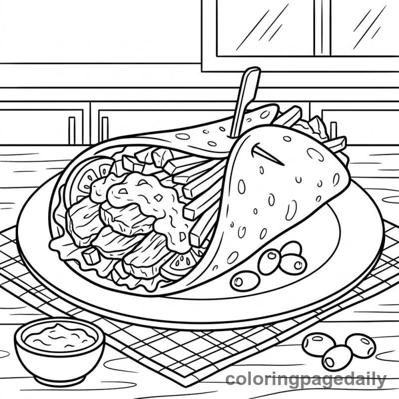Greek Gyro Pita - Colored reference example