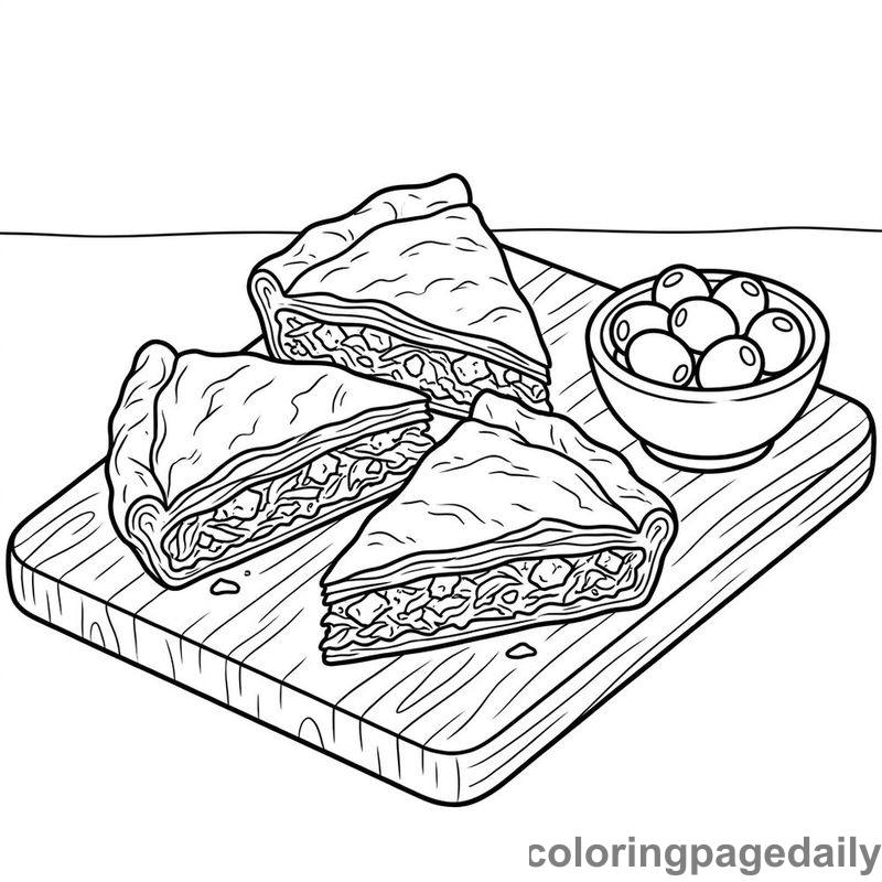 Greek Spanakopita Pastry Slices - Colored reference example