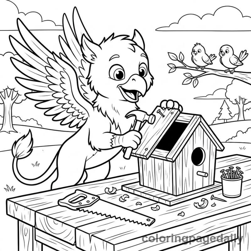 Griffin Building Birdhouse - Colored reference example