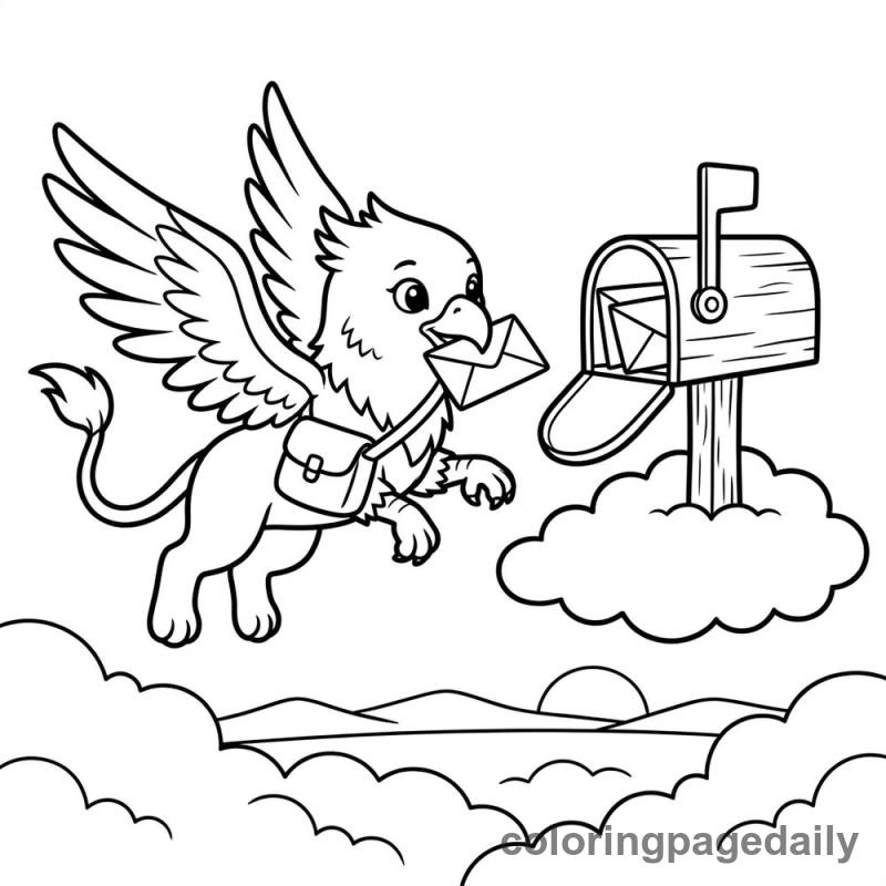 Griffin Delivering Special Mail - Colored reference example