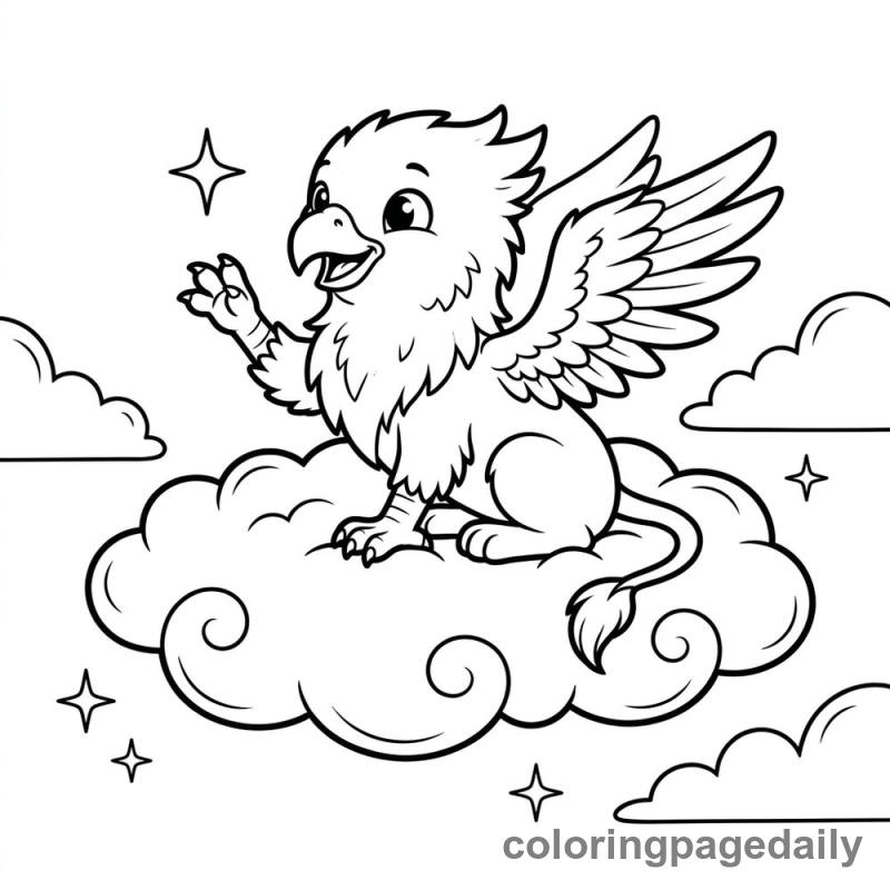 Griffin on a Fluffy Cloud - Colored reference example