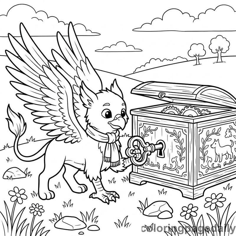 Griffin Winding Music Box - Colored reference example