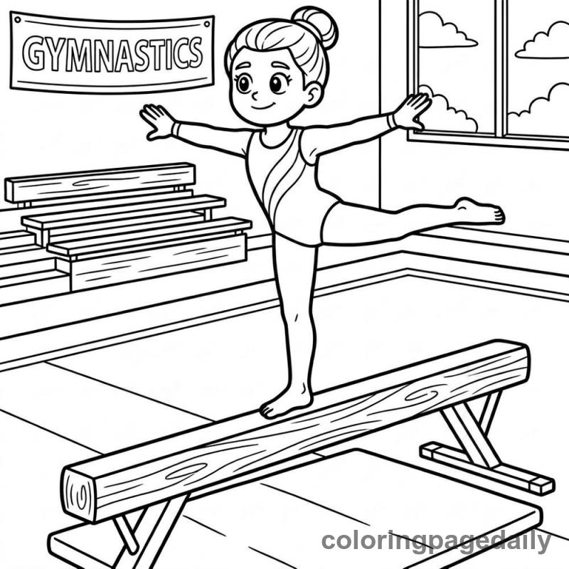 Gymnast On Balance Beam - Colored reference example