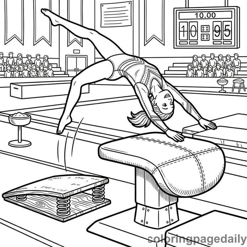 Gymnast Performing A Vault - Colored reference example