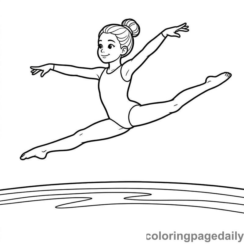 Gymnast Split Leap - Colored reference example