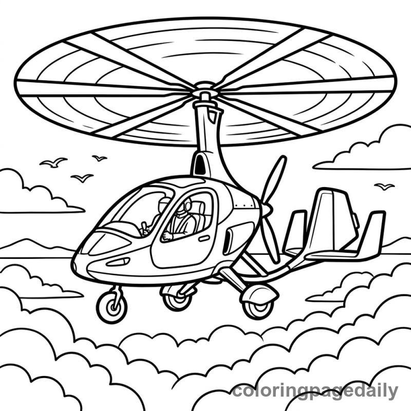 Gyrocopter Flying High - Colored reference example