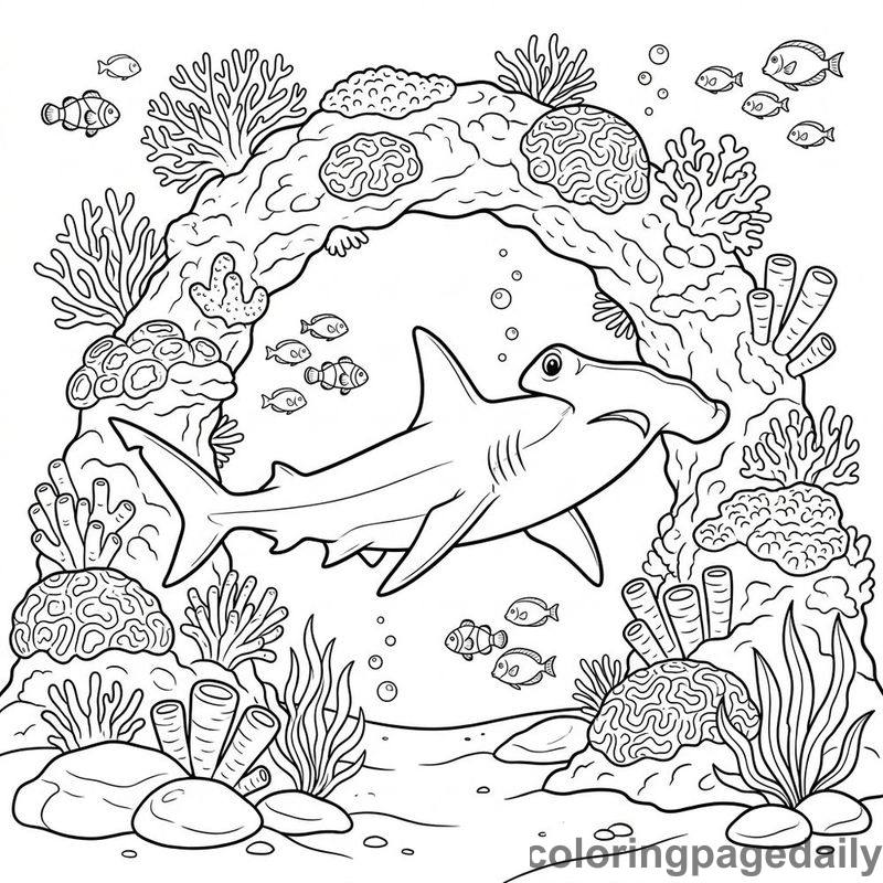 Hammerhead Shark Reef Archway - Colored reference example