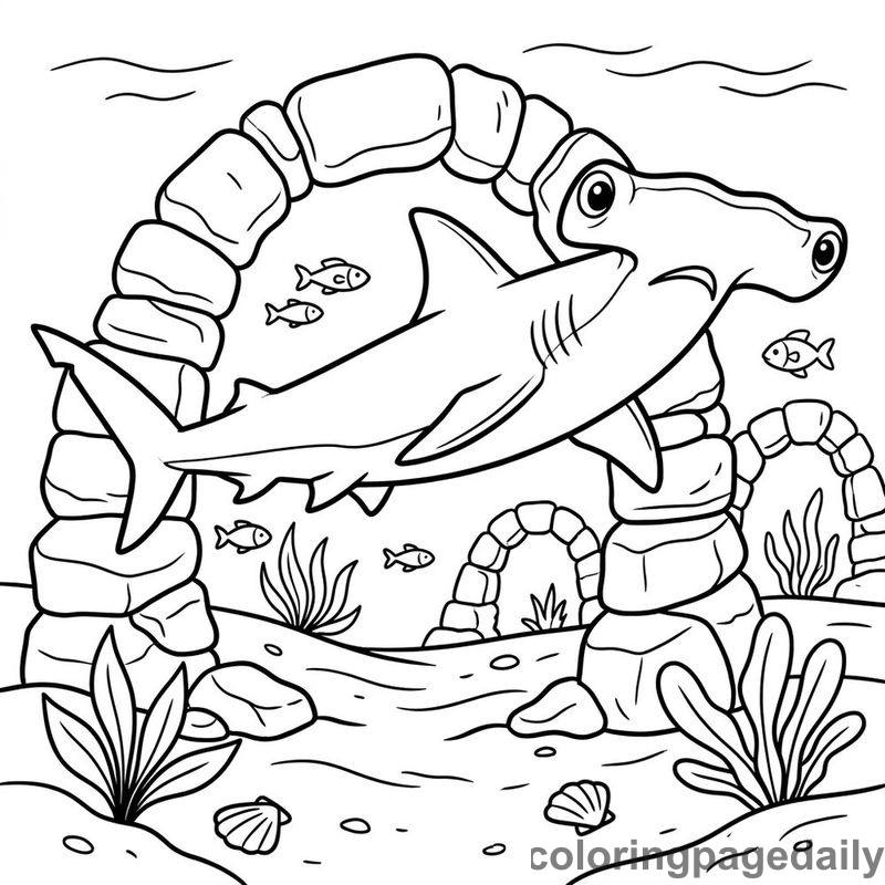 Hammerhead Shark Stone Arches - Colored reference example