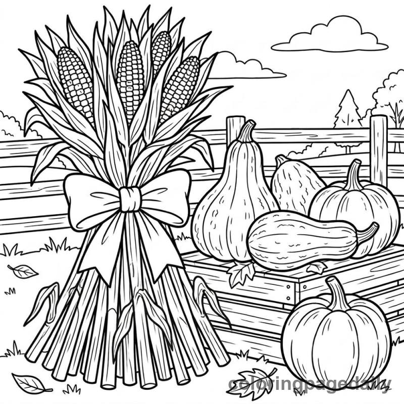 Harvest Corn Decoration - Colored reference example
