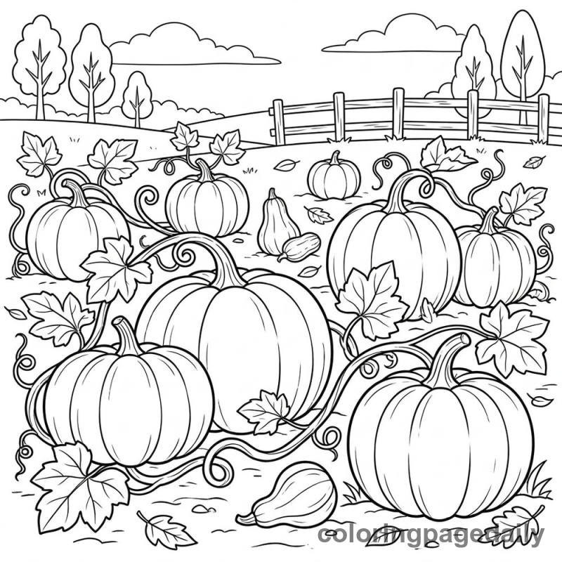 Harvest Pumpkin Patch - Colored reference example