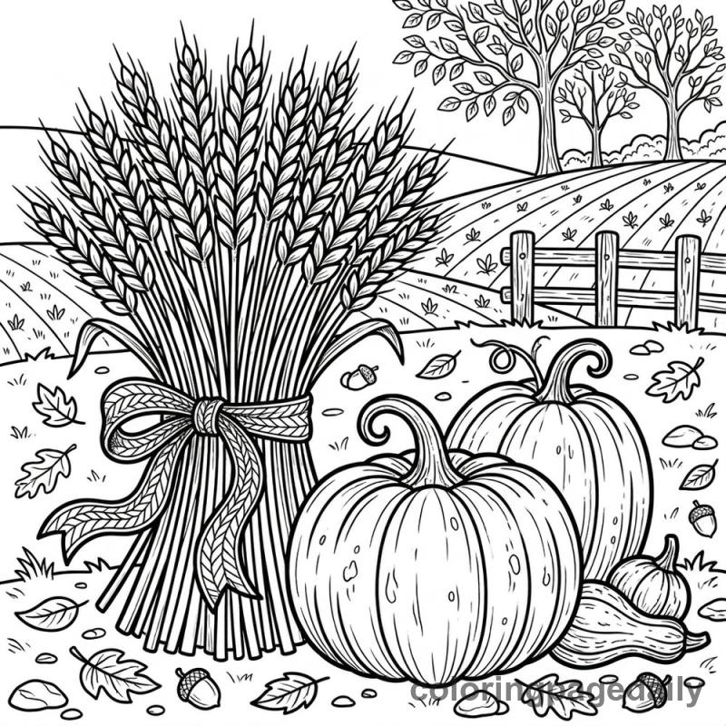 Harvest Wheat Sheaf - Colored reference example