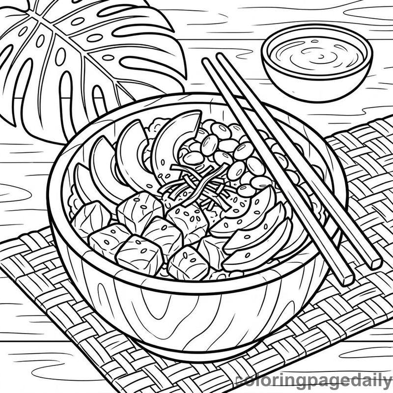 Hawaiian Poke Bowl Meal - Colored reference example