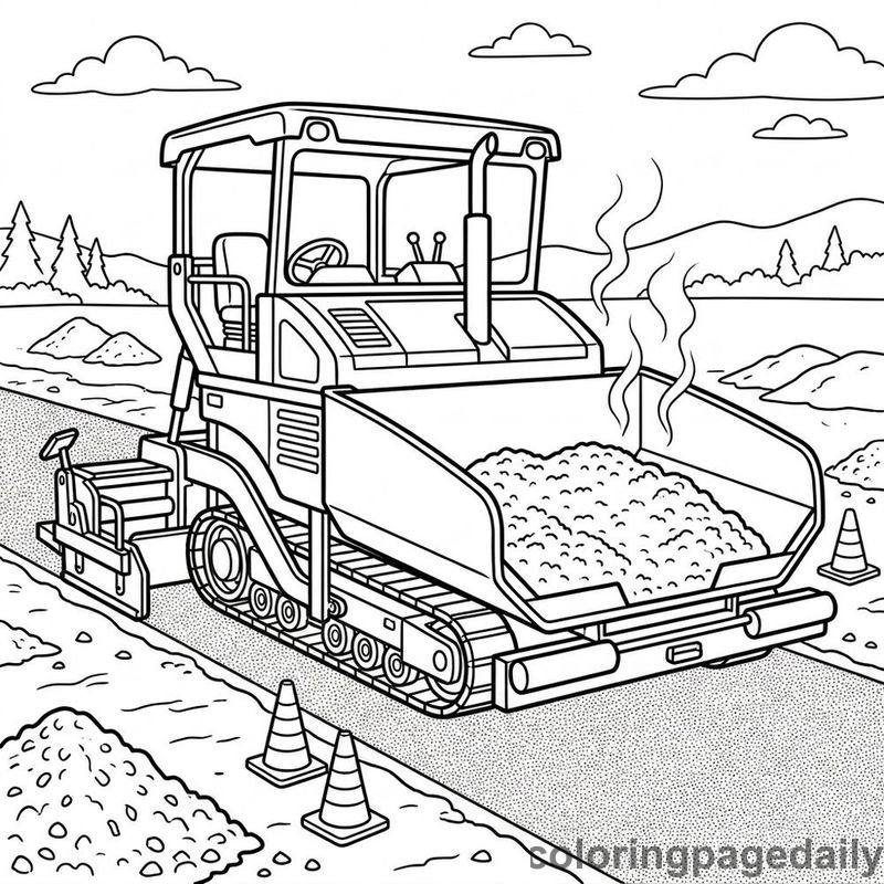 Heavy Duty Asphalt Paving Machine - Colored reference example