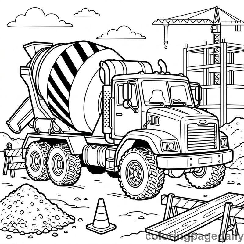Heavy Duty Cement Mixer - Colored reference example
