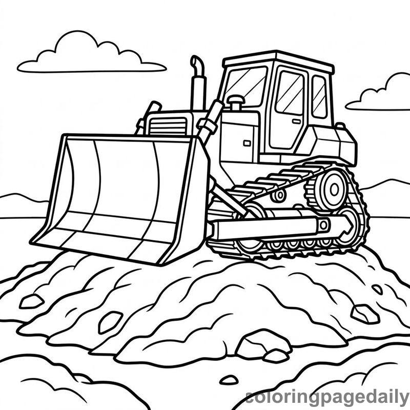 Heavy Duty Construction Bulldozer - Colored reference example