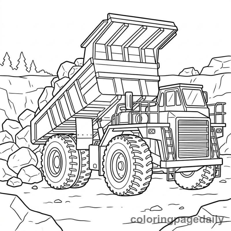 Heavy Duty Dump Truck - Daily printable coloring page in Vehicle category