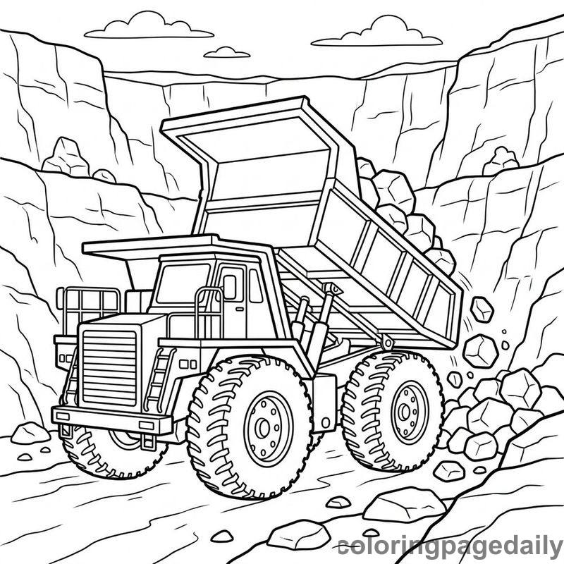 Heavy Duty Mining Dump Truck - Colored reference example