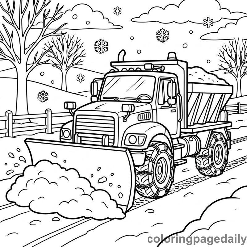 Heavy Duty Snowplow Truck - Colored reference example