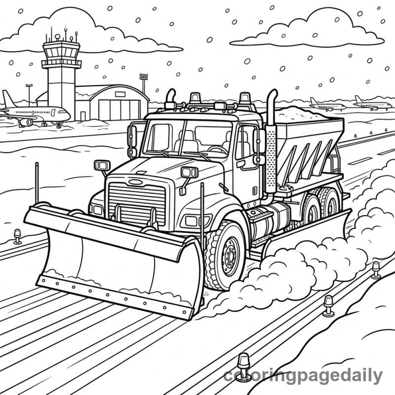 Heavy Duty Snowplow Truck - Daily printable coloring page in Vehicle category