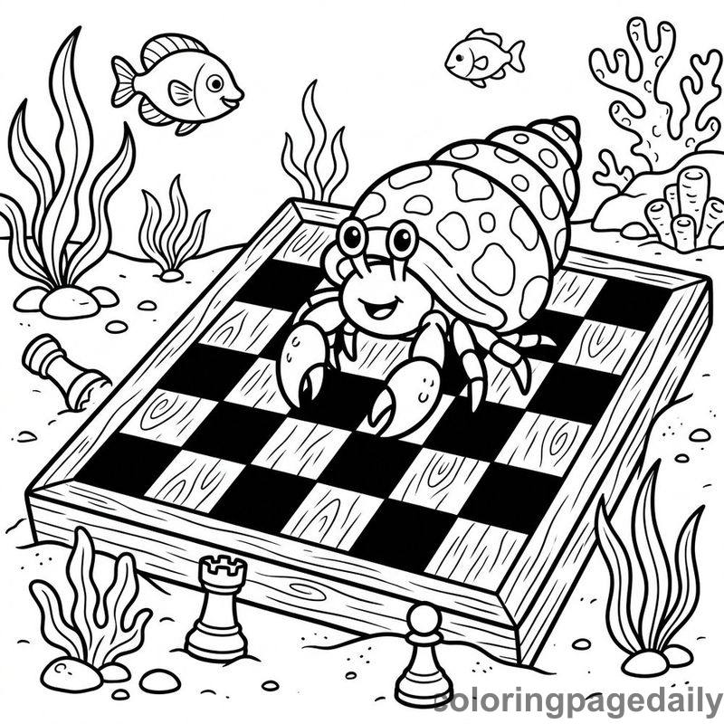 Hermit Crab Chess Board - Colored reference example