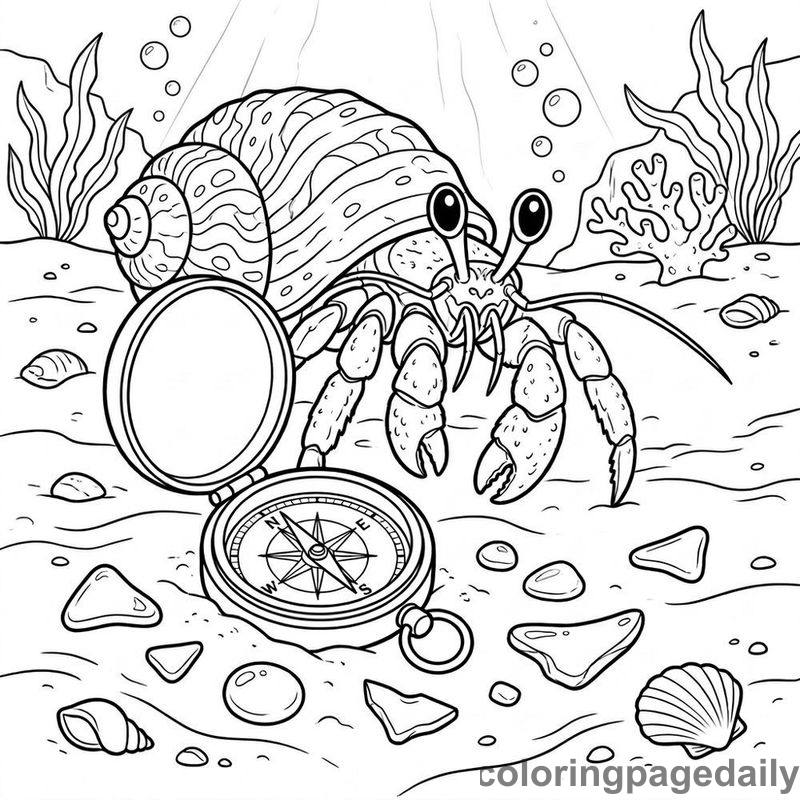 Hermit Crab Exploring Compass - Colored reference example