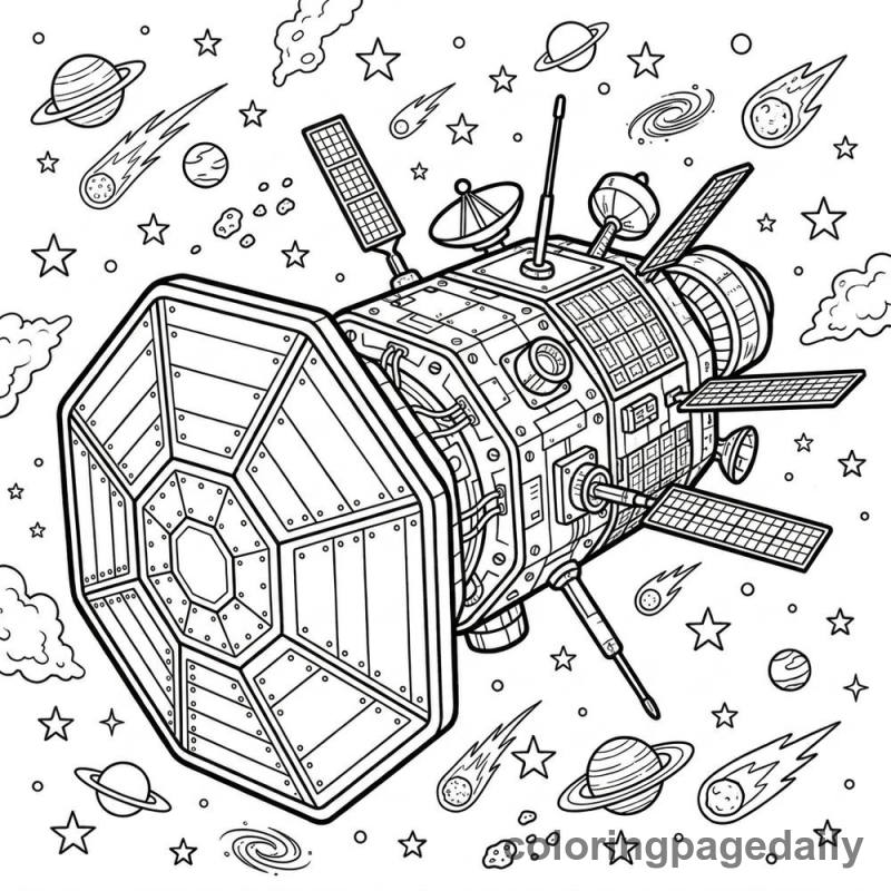 Hexagonal Space Probe - Colored reference example