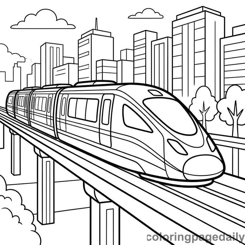 High-Speed Maglev Train - Colored reference example