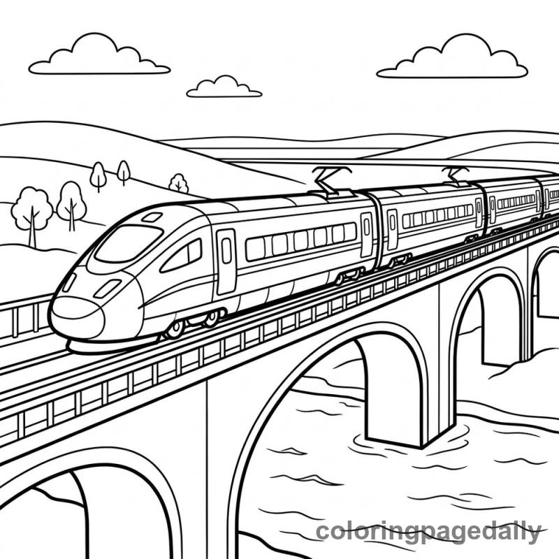 High-Speed Train Zooming - Colored reference example