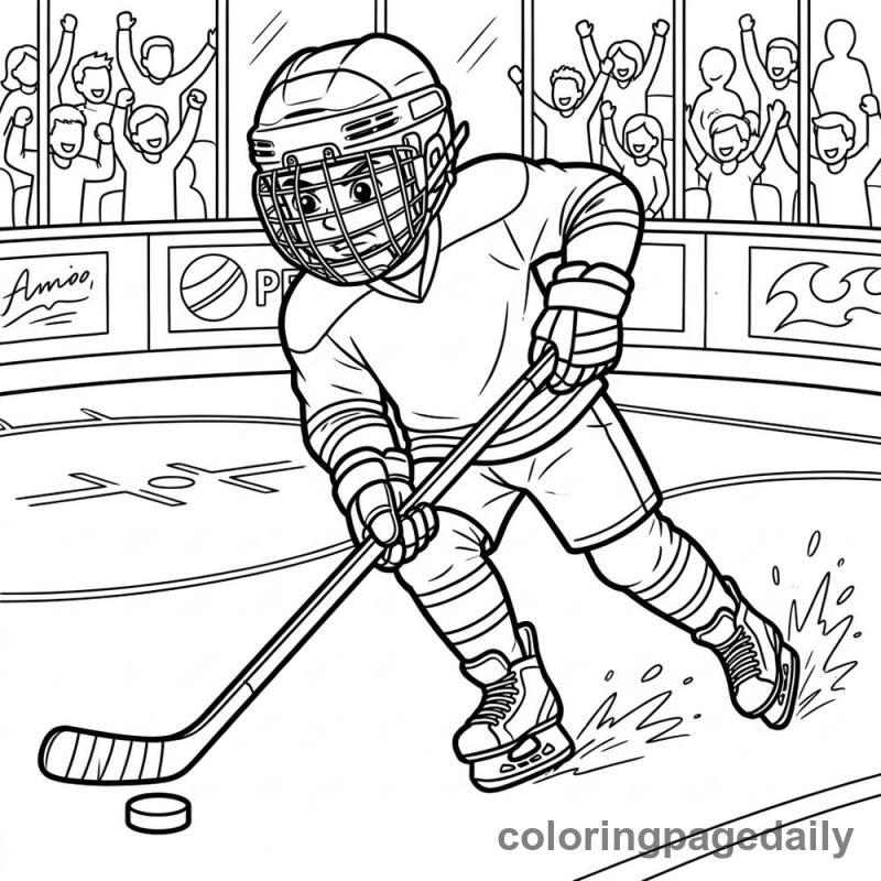 Hockey Player Skating - Colored reference example