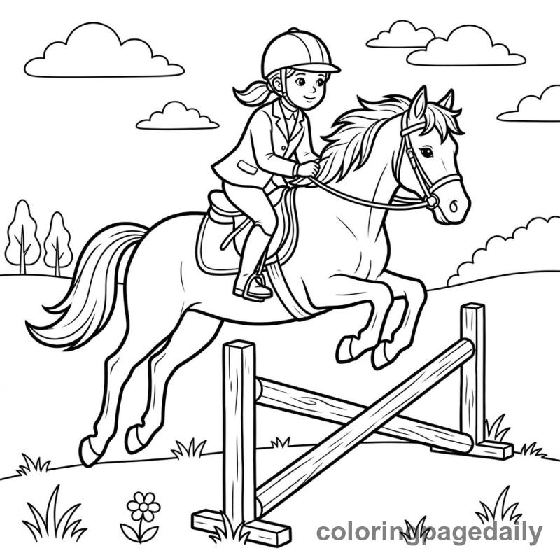 Horse Jumping Competition - Colored reference example