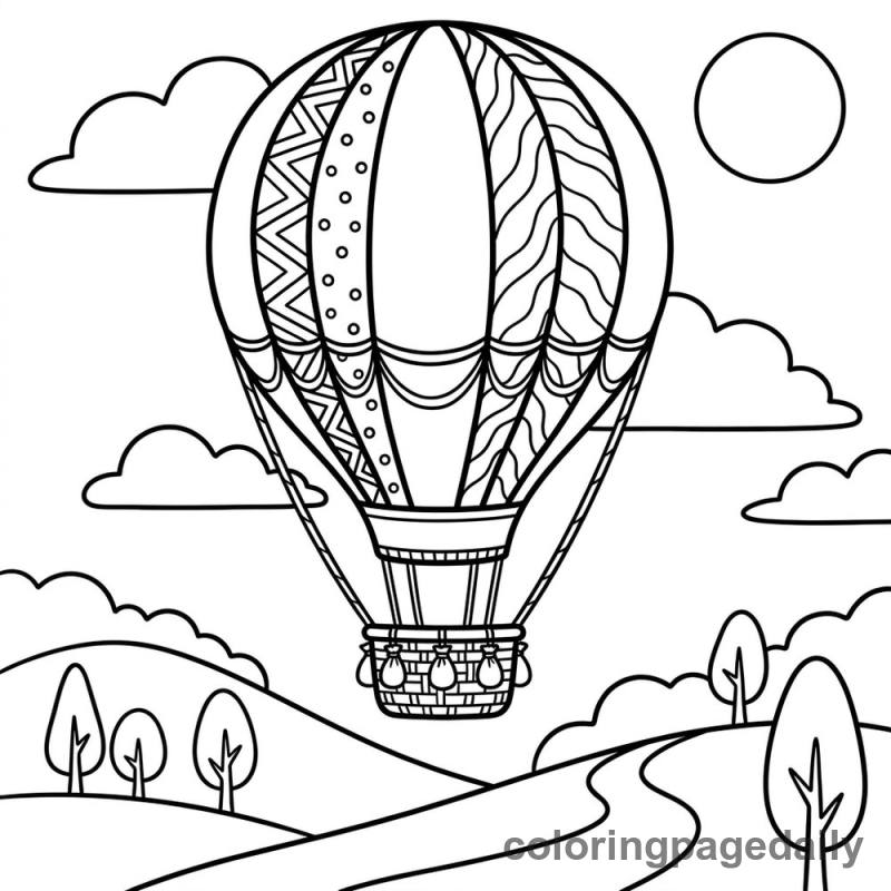 Hot Air Balloon Ride - Colored reference example