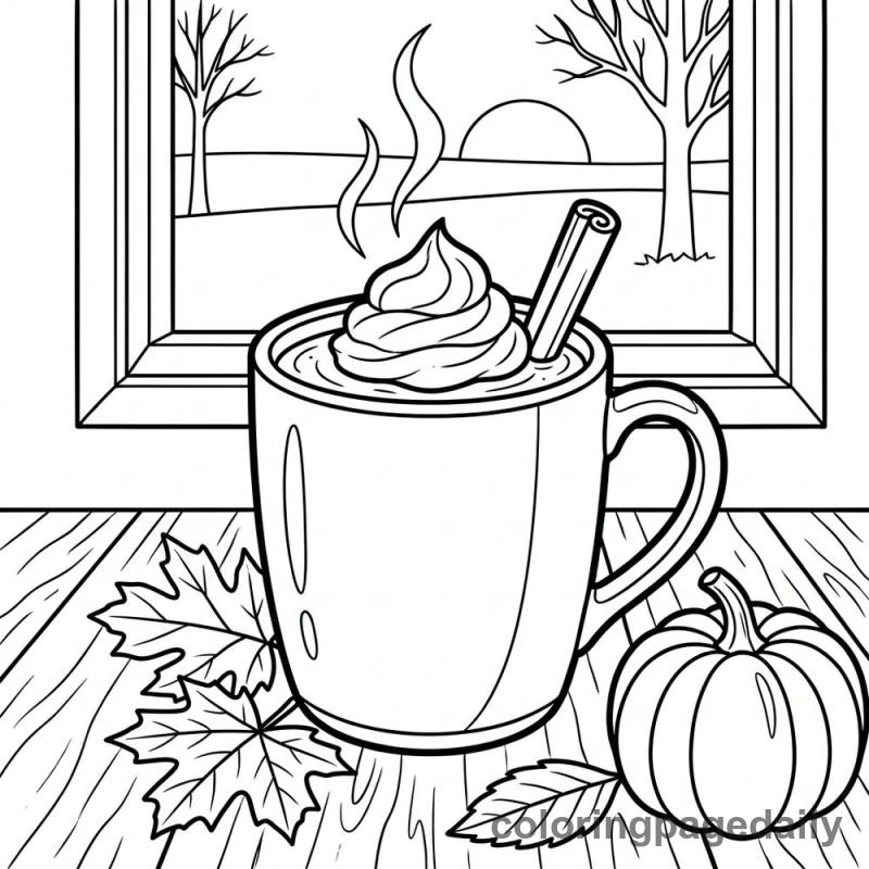 Hot Pumpkin Spice Drink - Colored reference example