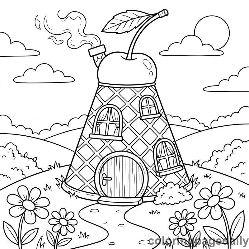 Ice Cream Cone House - Colored reference example