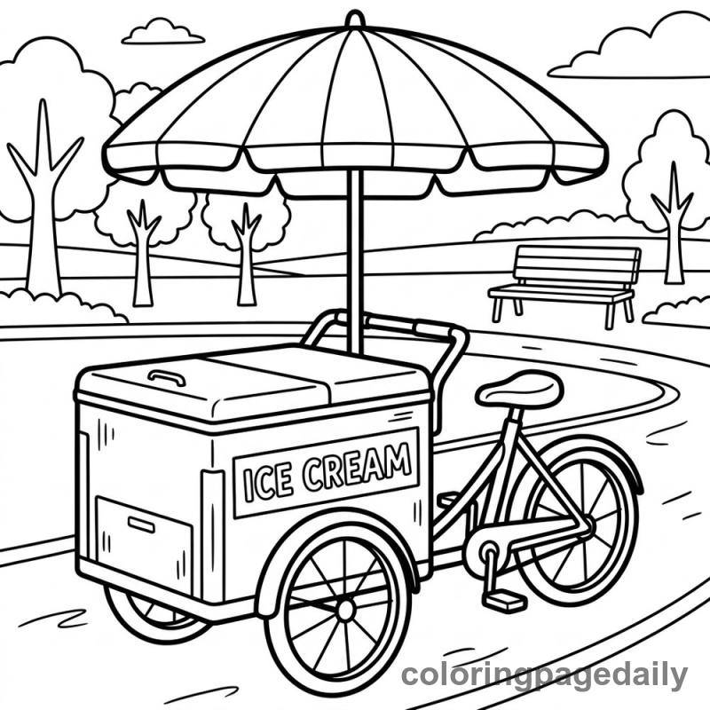 Ice Cream Delivery Tricycle - Colored reference example